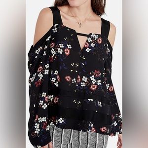 Rachel by Rachel Roy Cold Shoulder Floral Blouse